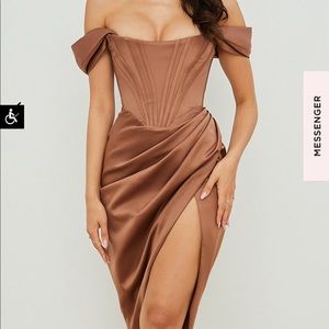 Brown flattering House of CB corset dress